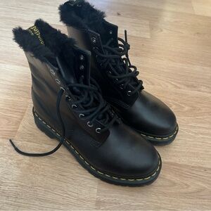 Dr. Martens Black Lace Up Boots with Durable Sole